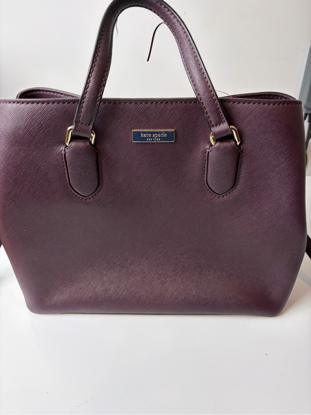 kate spade Plum Saffiano Satchel in Deep Berry